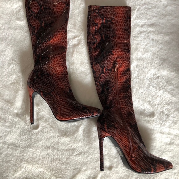 🔥NWT FASHION NOVA Chocolate Snake stiletto Heel - Picture 10 of 13